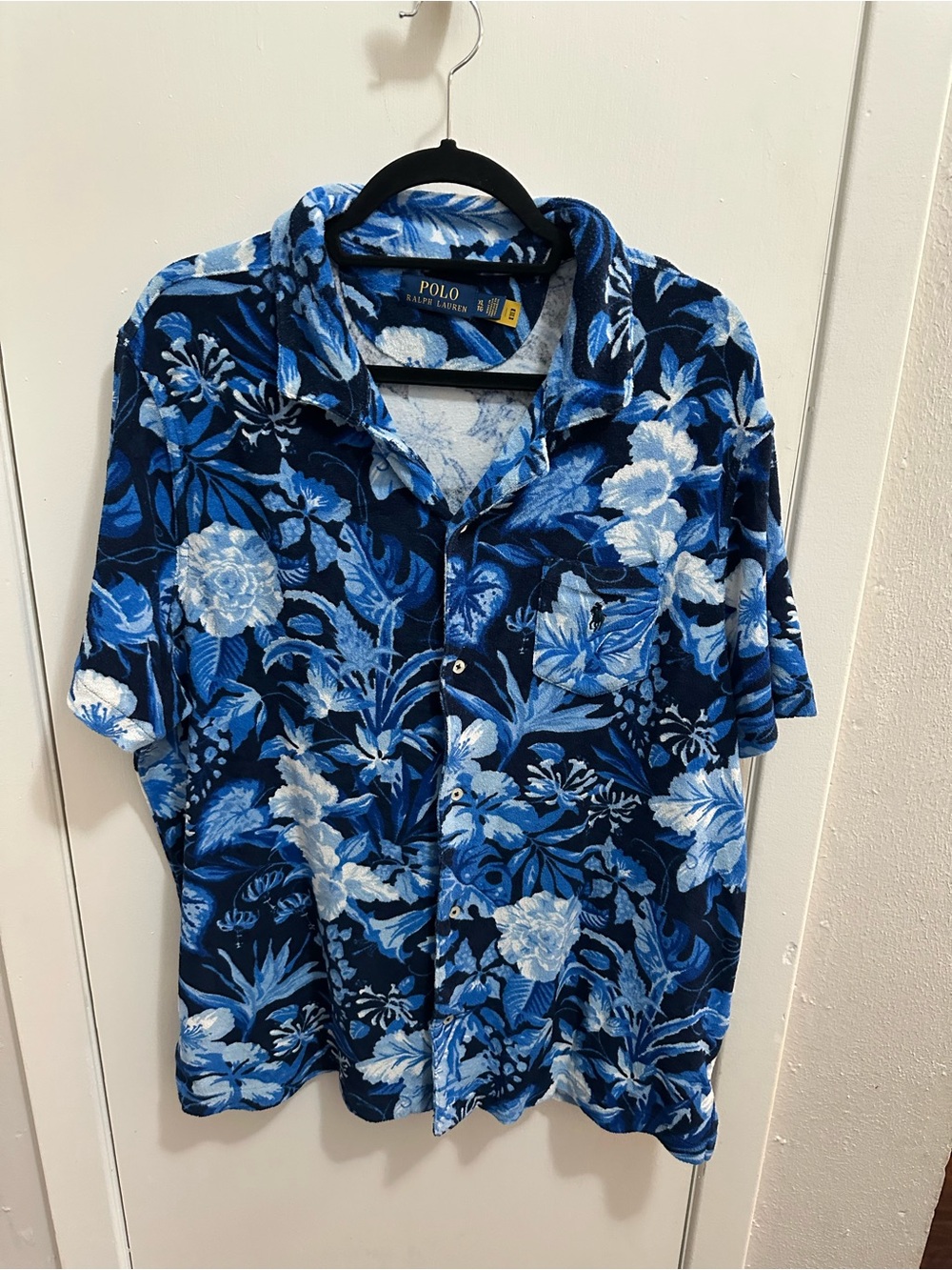 Ralph Lauren Blue Floral Button-Down Camp Shirt